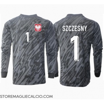 Polonia Wojciech Szczesny #1 Portiere Maglia Gara Trasferta Repliche Europei 2024 Maniche Lunghe